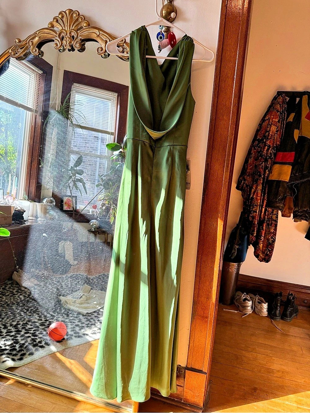 AZAZIE Kieryn style basil full length dress NWT